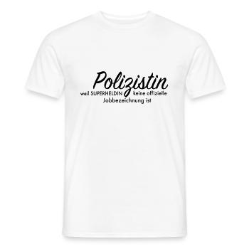 Polizistin - Männer T-Shirt - Weiß - Vorne - AI Model Male 178 dark (178cm)
