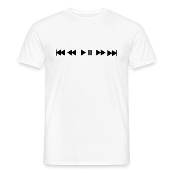 Music Player Buttons - Männer T-Shirt - Weiß - Vorne - AI Model Male 178 dark (178cm)