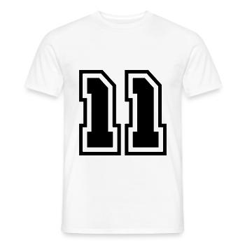 11 symbole de nombre - T-shirt homme - blanc - Devant - AI Model Male 178 dark (178cm)
