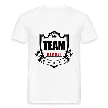 Membre de l’équipe - T-shirt homme - blanc - Devant - AI Model Male 178 dark (178cm)
