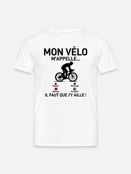 Mon Vélo M'appelle Cadeau Sport Cycliste - T-shirt homme - blanc