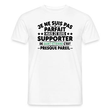 Supporter De Saint Étienne - T-shirt homme - blanc - Devant - AI Model Male 178 dark (178cm)