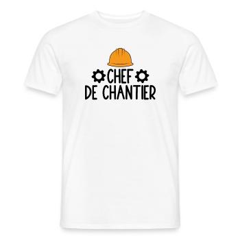 Chef De Chantier - T-shirt homme - blanc - Devant - AI Model Male 178 dark (178cm)