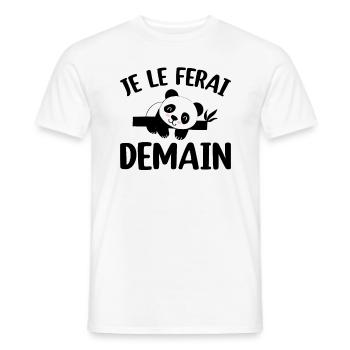 Je Le Ferai Demain - T-shirt homme - blanc - Devant - AI Model Male 178 dark (178cm)