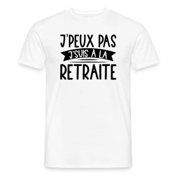 Je Peux Pas Je Suis À La Retraite - T-shirt homme - blanc - Devant - AI Model Male 178 dark (178cm)