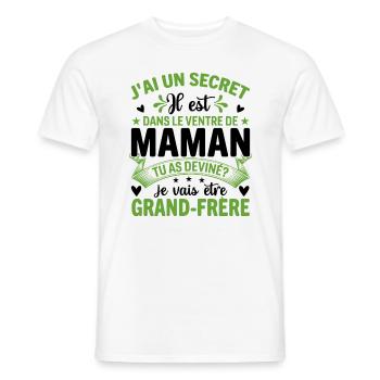 Le Secret D'un Grand Frère - T-shirt homme - blanc - Devant - AI Model Male 178 dark (178cm)