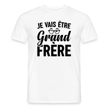 Je Vais Être Grand Frère - T-shirt homme - blanc - Devant - AI Model Male 178 dark (178cm)