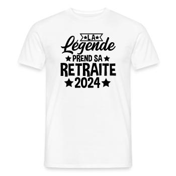 La Légende Prend Sa Retraite 2024 - T-shirt homme - blanc - Devant - AI Model Male 178 dark (178cm)