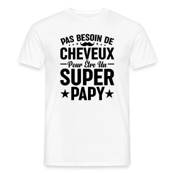 Pas Besoin De Cheveux Pour Être Un Super Papy - T-shirt homme - blanc - Devant - AI Model Male 178 dark (178cm)