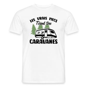 Les Vrais Mecs Trient Des Caravanes - T-shirt homme - blanc - Devant - AI Model Male 178 dark (178cm)