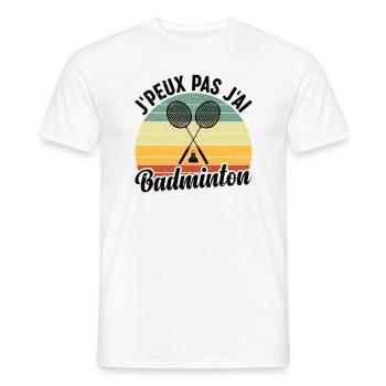 Je Peux Pas J'ai Badminton - T-shirt homme - blanc - Devant - AI Model Male 178 dark (178cm)