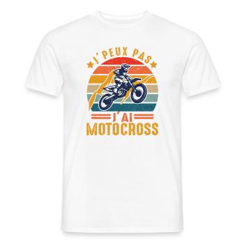 Je Peux Pas J'ai Motocross - T-shirt homme - blanc - Devant - AI Model Male 178 dark (178cm)