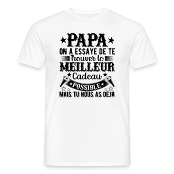 Papa, wir haben versucht, dir das beste Geschenk zu finden - Männer T-Shirt - Weiß - Vorne - AI Model Male 178 dark (178cm)