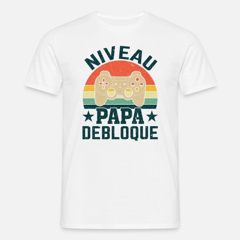 Daddy Level Unlocked - Men's T-Shirt - white