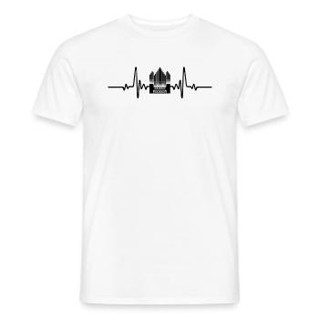 Fréquence Cardiaque Orgue - T-shirt homme - blanc - Devant - AI Model Male 178 dark (178cm)
