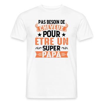 Pas Besoin De Cheveux Pour Être Un Super Papa - T-shirt homme - blanc - Devant - AI Model Male 178 dark (178cm)