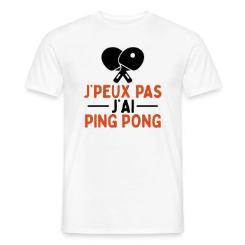 Je Peux Pas J'ai Ping Pong - T-shirt homme - blanc - Devant - AI Model Male 178 dark (178cm)