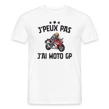 Je Peux Pas J'ai Moto Gp - T-shirt homme - blanc - Devant - AI Model Male 178 dark (178cm)