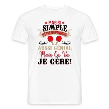 Je Suis Un Pongiste Génial - T-shirt homme - blanc - Devant - AI Model Male 178 dark (178cm)