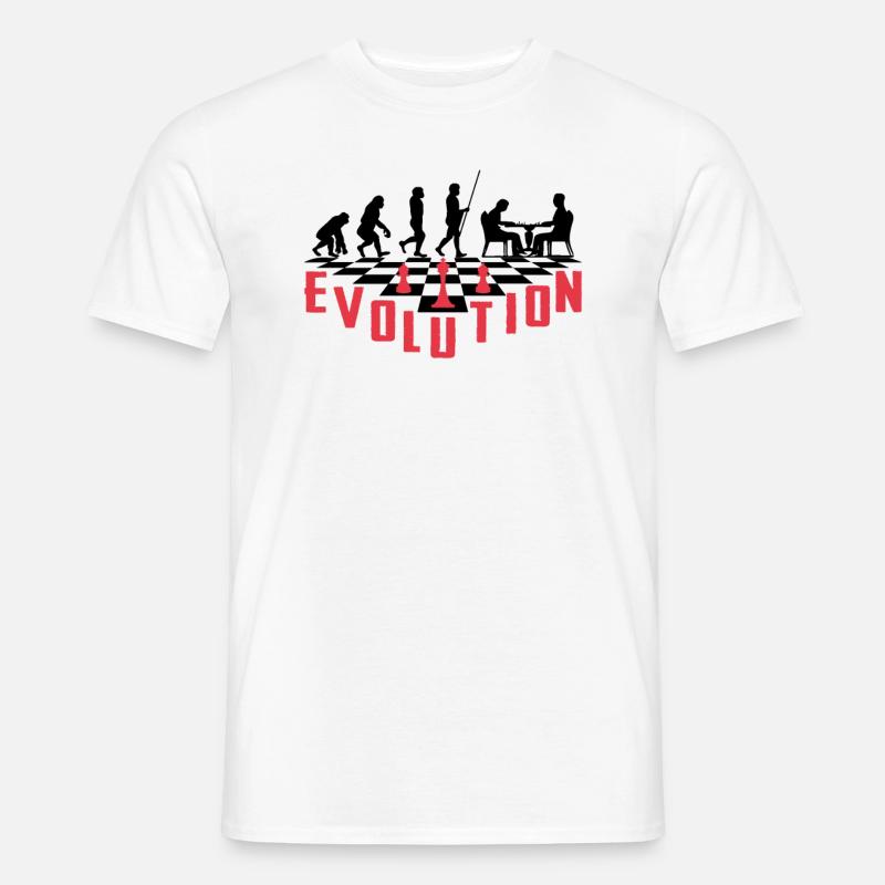 Die Evolution des Schachs - Männer T-Shirt - Weiß