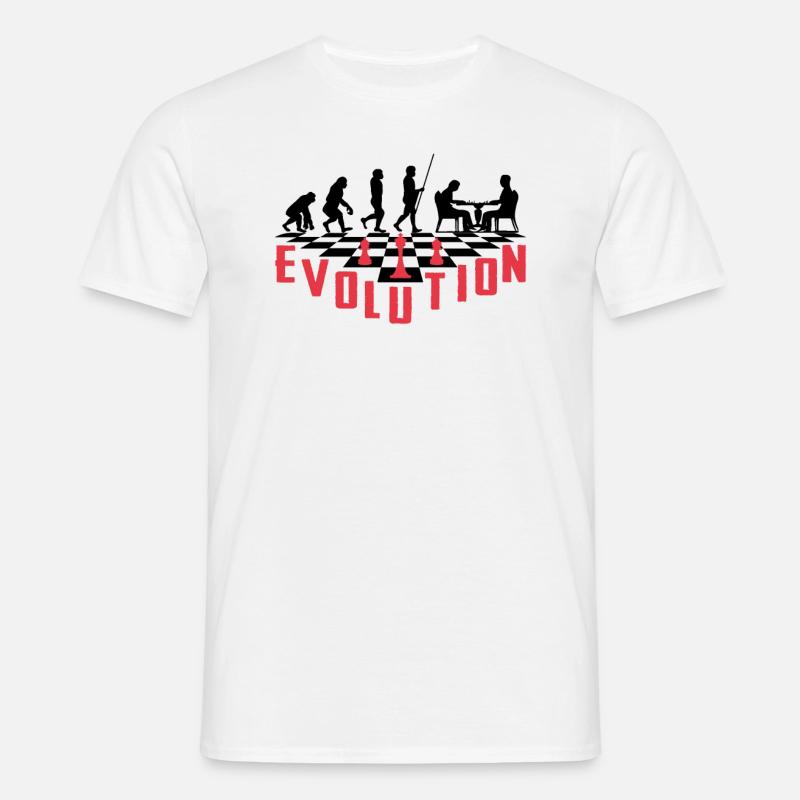 L'évolution Des Échecs - T-shirt Homme - blanc