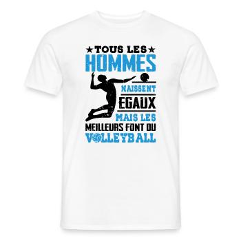 Les Meilleurs Hommes Font Du Volleyball - T-shirt homme - blanc - Devant - AI Model Male 178 dark (178cm)