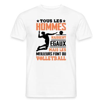 Les Meilleurs Hommes Font Du Volleyball - T-shirt homme - blanc - Devant - AI Model Male 178 dark (178cm)