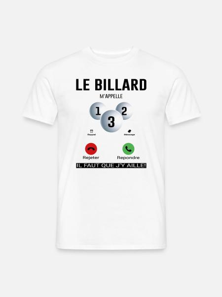 Le Billard M'appelle - T-shirt homme - blanc