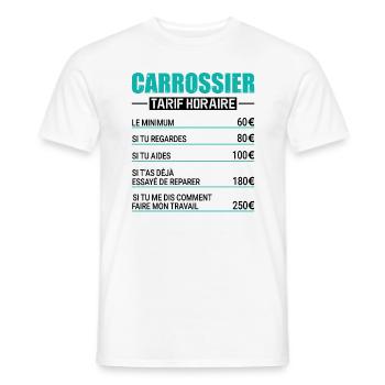 Tarif Horaire D'un Carrossier - T-shirt homme - blanc - Devant - AI Model Male 178 dark (178cm)
