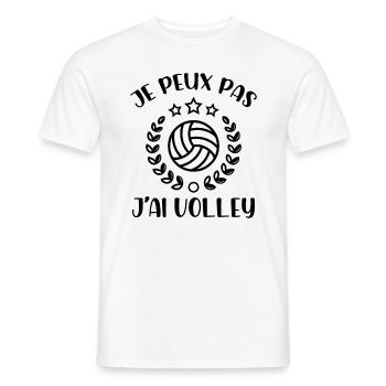 Je Peux Pas J'ai Volley - T-shirt homme - blanc - Devant - AI Model Male 178 dark (178cm)