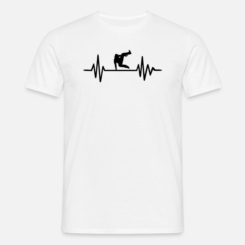 Parkour Herzfrequenz - Männer T-Shirt - Weiß