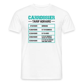 Le Tarif Horaire D'un Carrossier - T-shirt homme - blanc - Devant - AI Model Male 178 dark (178cm)