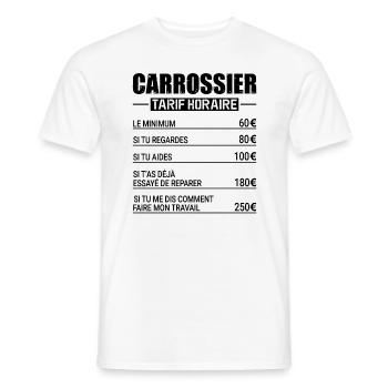 Le Tarif Horaire D'un Carrossier - T-shirt homme - blanc - Devant - AI Model Male 178 dark (178cm)