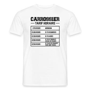 Le Tarif Horaire D'un Carrossier - T-shirt homme - blanc - Devant - AI Model Male 178 dark (178cm)