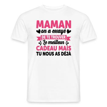 Maman Anniversaire Cadeau Fête Des Mères Noël Mama - T-shirt homme - blanc - Devant - AI Model Male 178 dark (178cm)