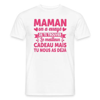 Maman Anniversaire Cadeau Fête Des Mères Noël Mama - T-shirt homme - blanc - Devant - AI Model Male 178 dark (178cm)