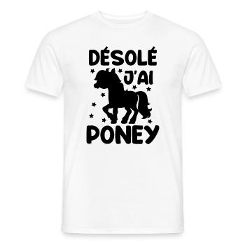 Cheval Poney Équitation Anniversaire Licorne Pony - T-shirt homme - blanc - Devant - AI Model Male 178 dark (178cm)