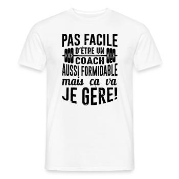Sport Coach Idée Cadeau Anniversaire Motivation - T-shirt homme - blanc - Devant - AI Model Male 178 dark (178cm)