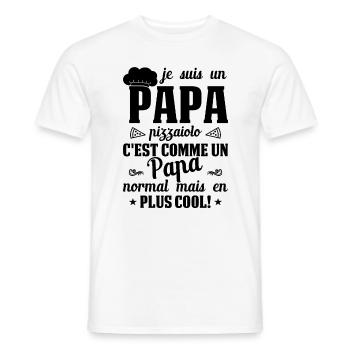 Pizza Cuisinier Restaurant Papa Italie Pizzeria - T-shirt homme - blanc - Devant - AI Model Male 178 dark (178cm)
