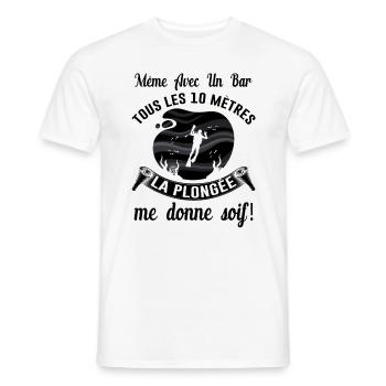 Plongée Sous Marine Mer Idée Cadeau Plongeur Océan - T-shirt homme - blanc - Devant - AI Model Male 178 dark (178cm)