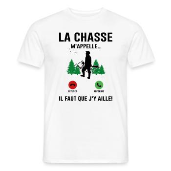 Cadeau Chasser Forêt Idée Cadeau Sanglier Bois - T-shirt homme - blanc - Devant - AI Model Male 178 dark (178cm)