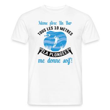Plongée Sous Marine Mer Idée Cadeau Plongeur Océan - T-shirt homme - blanc - Devant - AI Model Male 178 dark (178cm)