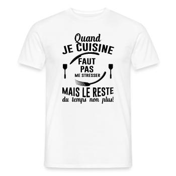 Cuisine Cuisinier Restaurant Cadeau Cuisinière Bbq - T-shirt homme - blanc - Devant - AI Model Male 178 dark (178cm)