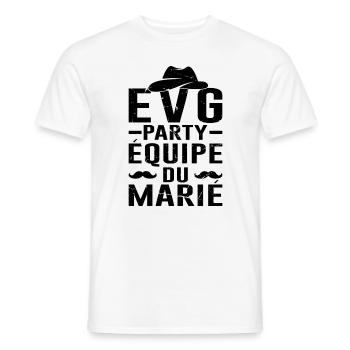 Mariage Cadeau Amour Love Evg Équipe Du Marié Fête - T-shirt homme - blanc - Devant - AI Model Male 178 dark (178cm)