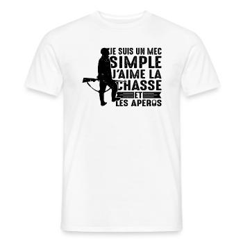 Chasse Et Apéro Chasser Cadeau Sanglier Mec Forêt - T-shirt homme - blanc - Devant - AI Model Male 178 dark (178cm)