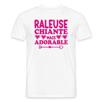 Raleuse Chiante Mais Adorable - T-shirt homme - blanc - Devant - AI Model Male 178 dark (178cm)