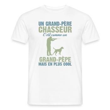 Grand-père Chasseur Anniversaire Cadeau Cool Noël - T-shirt homme - blanc - Devant - AI Model Male 178 dark (178cm)