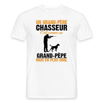 Grand-père Chasseur Anniversaire Cadeau Cool Noël - T-shirt homme - blanc - Devant - AI Model Male 178 dark (178cm)