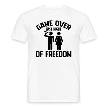 Game Finished Last Night of Freedom Marriage Love - Men's T-Shirt - white - Front - AI Model Male 178 dark (178cm)