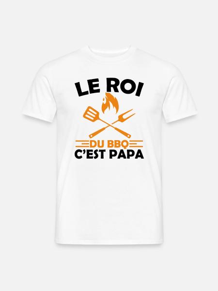Le Roi Du Bbq C'est Papa Fête Des Pères Cadeau Bbq - T-shirt homme - blanc